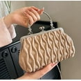 thumbnail image 3 of Kukuzhu Women PU Evening Handbags Chic Pleat Soft Wedding Party Evening Clutch Purse Shoulder Bag, 3 of 6