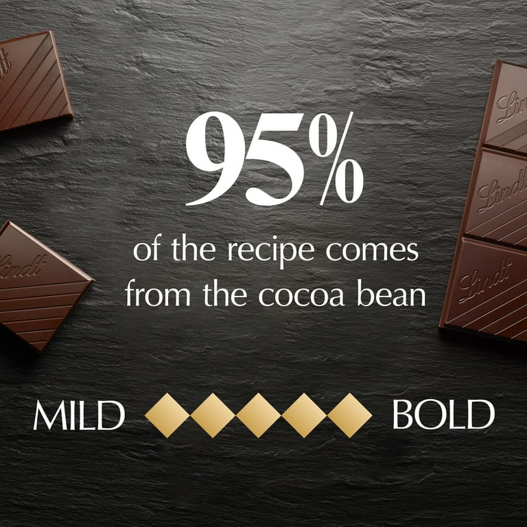 Lindt, Dark Chocolate Candy Bar, 95% Cocoa, 2.8 oz, Bar - Walmart.com
