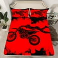thumbnail image 2 of jejeloiu Dirt Bike Twin Sheet Sets,Outdoor Extreme Sport Twin Fitted Sheet,Red Black Flat Sheet Teens,Ultra Soft Home Decor,3pcs, 2 of 7