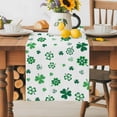 thumbnail image 2 of Burlap Table Runner 90 Inches Long,Irish St. Patrick's Day Green Clovers Non-Slip Kitchen Table Runners for Dining Room Everyday Use Party Table Decorations Lucky Leaf, 2 of 9