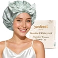 thumbnail image 3 of Yanibest Shower Cap for Women Reusable Waterproof, Adjustable Non-Slip Shower Hair Cap, Washable Bath Hat for Long Hair, 3 of 8