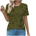 thumbnail image 1 of Birdeem Blouses pour Femmes Col Rond Imprimé Plissé Chandail Mode Décontracté Manches Courtes Printemps/été, 1 of 1