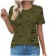 thumbnail image 1 of Tops Cortos para las Mujeres Cuello Redondo Impreso Sudadera Plisada Manga Corta, Tops de Baile para las Mujeres Primavera Verano, 1 of 4