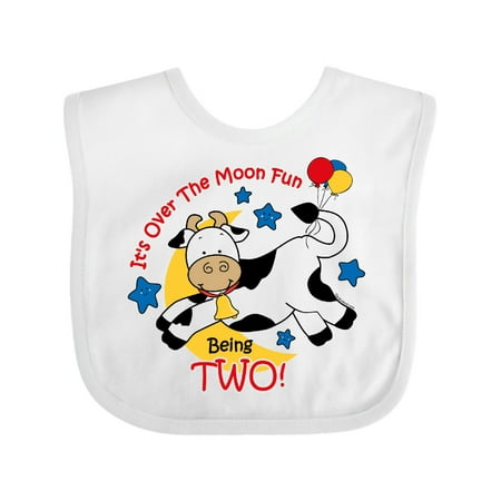 

Inktastic Cow Over Moon 2nd Birthday Gift Baby Boy or Baby Girl Bib
