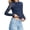 Navy, variant on PRETTYGARDEN Sheer Lace Raglan Long Sleeve Shirts for Women | Soft Stretchy Knit,See Through Floral Sleeves,Crewneck Fitted Tshirts,Daily Going Out Tops,Office Layer,Fall Fashion Clothing