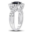 thumbnail image 4 of Diamond Princess 10kt White Gold Womens Princess Lab-Created Blue Sapphire Solitaire Ring 3-3/4 Cttw, 4 of 4