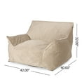 thumbnail image 6 of GDF Studio Calef Modern Velveteen Bean Bag Chair with Armrests, Taupe, 6 of 7