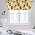 thumbnail image 3 of 2 Pack Vintage Sunflower Valance for Window Watercolor Flowers Retro Farmhouse Kitchen Valance Rod Pocket Short Curtain Topper Decorative Window Treatment for Living Room Bedroom 54"x18", 3 of 8