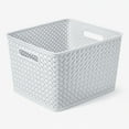 thumbnail image 4 of Simplify Large Resin Wicker Storage Bin Tote in White, 4 of 6