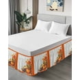 thumbnail image 4 of Fall Harvest Bed Skirt Pumpkins Grape Maple Leaves Orange Border Bed Skirts Queen Size 18 Inch Drop, Wrap Around Dust Ruffle&nbsp;Bedskirt with Adjustable Elastic Belt for Queen Size Beds, 4 of 7