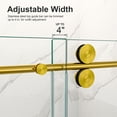 thumbnail image 4 of 56"-60"W x 72"H Frameless Single Sliding Shower Door – 5/16" (8mm) Clear Tempered Glass,Brushed Gold, 4 of 5
