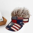 thumbnail image 6 of Jiibva Patriotic Wig Hat Retro Flag Wig Cap Spiked Hair Sun Hat for Funny Patriotic Costume Parties Outdoor Event Hair Accessory, 6 of 7