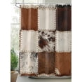 thumbnail image 2 of Fsddascl Brown Shower Curtain Set - 72" x 78" Washable Bathtub Curtain with 12 Hooks, Vintage Art Plaid Farmhouse Checkered Waterproof Fabric Stall Shower Curtains for Bathroom/Bathtub Décor, 2 of 6