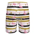thumbnail image 6 of Naloa Gold Glittering Hearts and Flamingos Men's Beach Shorts, Surfing shorts, Swim trunks, Quick Dry Swim Trunks for Surfing Beach Fun - Small, 6 of 9