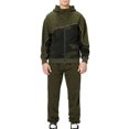 thumbnail image 1 of ITFABS Men Sportswear, Camouflage Hooded Zip-Up Coat + Solid Color Slacks, 1 of 9