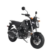 HHH 125cc Motorcycle Bike Vroom 125 Street Scooter 125cc Motorcycle Gas Bike, Scooter with Big Headlights (Black)