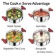 thumbnail image 5 of Hawkins Cook n Serve Handi Triplely Handi de acero inoxidable con tapa de vidrio, cacerola para salsa de inducción, cacerola Biryani Handi plateada (SSH50G), 5 of 5