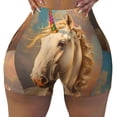 thumbnail image 2 of Lsque Rainbow White Horse Pattern High Waisted Biker Shorts for Women-Tummy Control Fitness Athletic Workout Running Yoga Gym Shorts,Moisture-Wicking-XX-Large, 2 of 9
