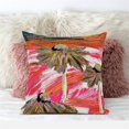 thumbnail image 3 of Hawaii Floral Oil Duo Throw Pillow in White Pink 18x18, 3 of 4