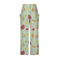 thumbnail image 4 of Leesechin Deals Womens Pants Easter Casual Printing Pockets Elastic Mid-Waist Comfortable Wide-Legged Loose Trousers on Clearance, 4 of 5