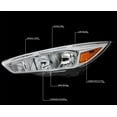thumbnail image 2 of Fit 2015-2018 Ford Focus Gen3 Pair Chrome Housing Amber Side Headlight/Lamp Set, 2 of 3