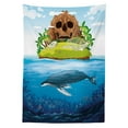 thumbnail image 3 of Ambesonne Whale Tablecloth Rectangular Table Cover, Hand Drawn Ocean Rainbow, 60"x84", Multicolor, 3 of 4