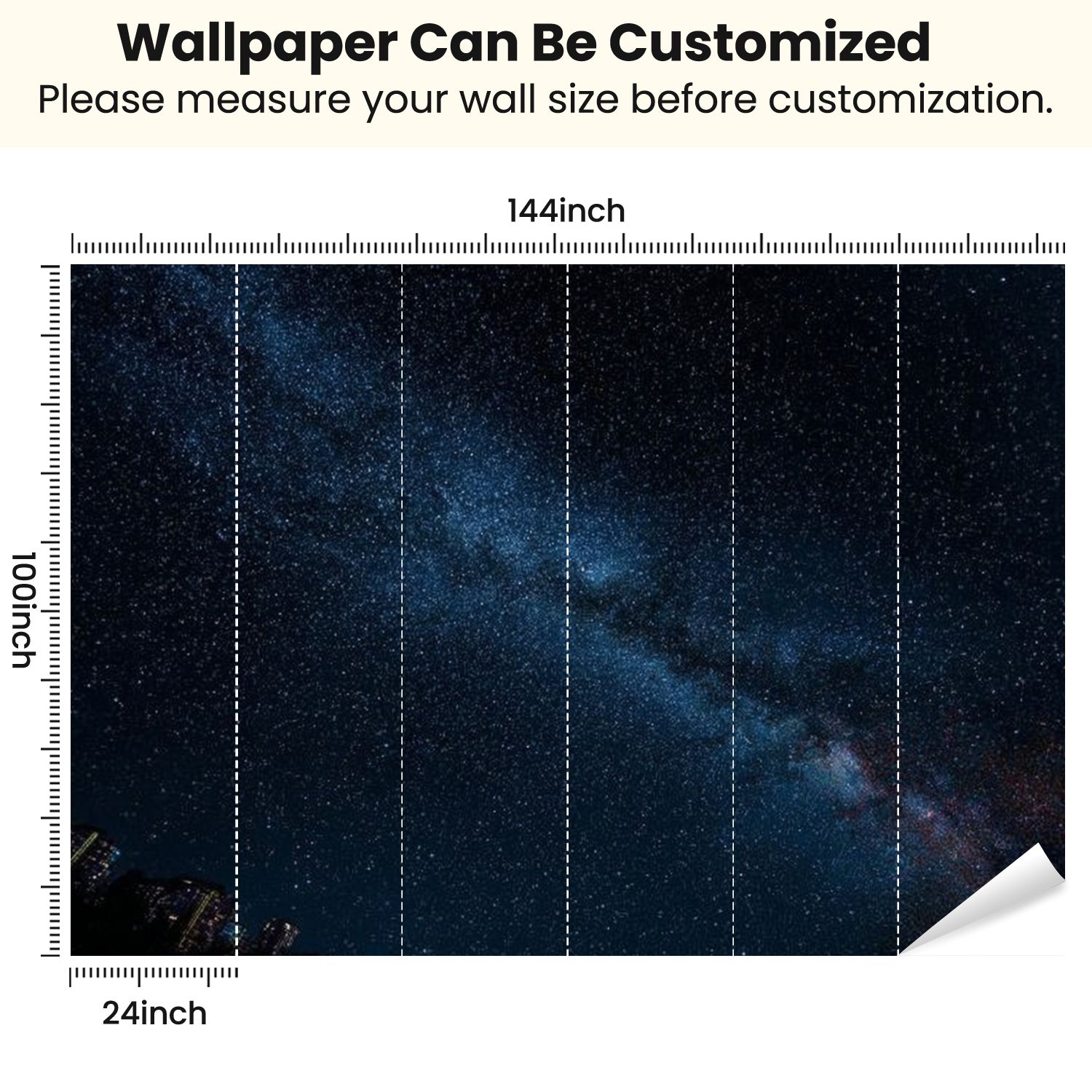 Peel and Stick Wallpaper Milky Way Modern Art Wall Mural Decor Self Adhesive and Removable 100in x 144in
