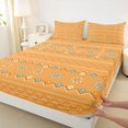 thumbnail image 5 of Castle Fairy Hippie Boho Aztec Queen Sheets 4 Pieces,Tribal Floral Stripes Queen Sheet Sets,Terracotta Cream Turquoise,1 Flat Sheet, 1 Fitted Sheet and 2 Pillowcases, 5 of 7