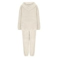 thumbnail image 3 of Women's Pajama Set Long Sleeve PJs 2 Piece Lounge Set Beige S, 3 of 5