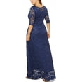 thumbnail image 2 of Eternatastic Womens Floral Lace 2/3 Sleeves Maxi Dress Evening Party Long Dress 3XL Deep Blue, 2 of 6