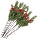 thumbnail image 1 of 12 ramas de agujas de pino artificiales, púas de bayas de pino artificiales, guirnalda navideña decorativa., 1 of 5