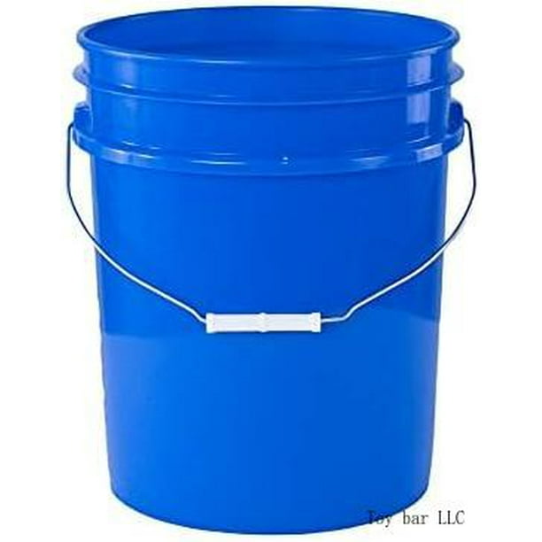 5 Gallon Blue Plastic Bucket Only (Pack Of 10, Blue) Durable 90 Mil