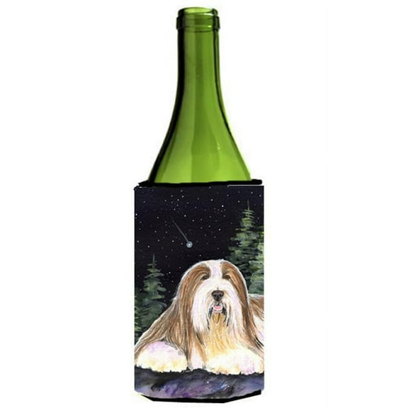 Starry Night Bearded Collie Wine bottle sleeve Hugger - 24 oz.