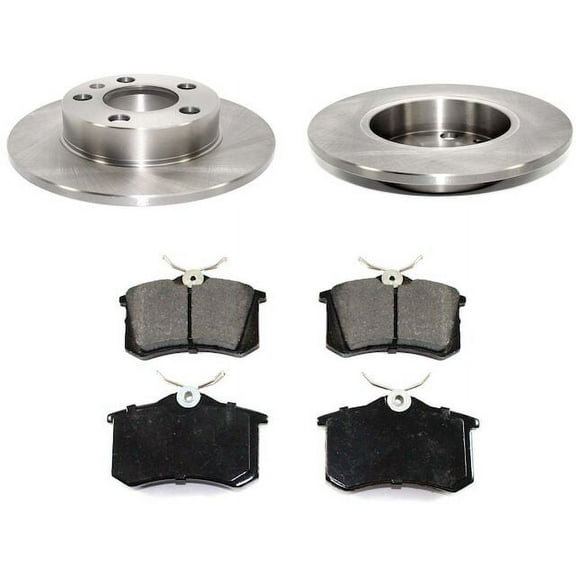 Rear Brake Pad and Rotor Kit - Compatible with 1998 - 2010 Volkswagen Beetle 1999 2000 2001 2002 2003 2004 2005 2006 2007 2008 2009