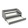 thumbnail image 3 of Grey Linen Twin Daybed With Pull-out Trundle, Versatile Home Decor Upholstered Modern Living Area Essential, 3 of 6