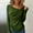 Green, variant on Women's V-Neck Knitted Long-Sleeved Shirts, Pleated Soft Top, Fashion Outerwear for Fall