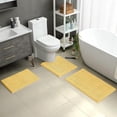 thumbnail image 2 of 3 Pieces Bathroom Rugs, Ultra Soft Non Slip Absorbent Chenille Toilet Bath Mat Set (Yellow), 2 of 6
