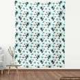 thumbnail image 4 of Ambesonne Tropical Leaf Fabric by the Yard Upholstery, Toucan Exotic Floral, 10 Yards, Pale Teal and Mustard, 4 of 5