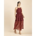 thumbnail image 2 of Moomaya Womens Strappy Midi Dress, Printed Chiffon, Elastic Waist Dress, 2 of 8