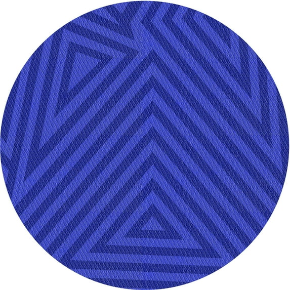 Ahgly Company Machine Washable Indoor Round Transitional Bright Blue Area Rugs, 6' Round