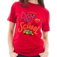 thumbnail image 3 of Big Size Happy First Day Of School Cotton Short Sleeve Graphic Shirt - Red 3XL, 3 of 4