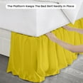 thumbnail image 4 of CCNY Dust Ruffled Style Bed Skirt Twin XL size Adjustable Elastic 11" Drop Length Microfiber Made Yellow Bedskirts, 4 of 6
