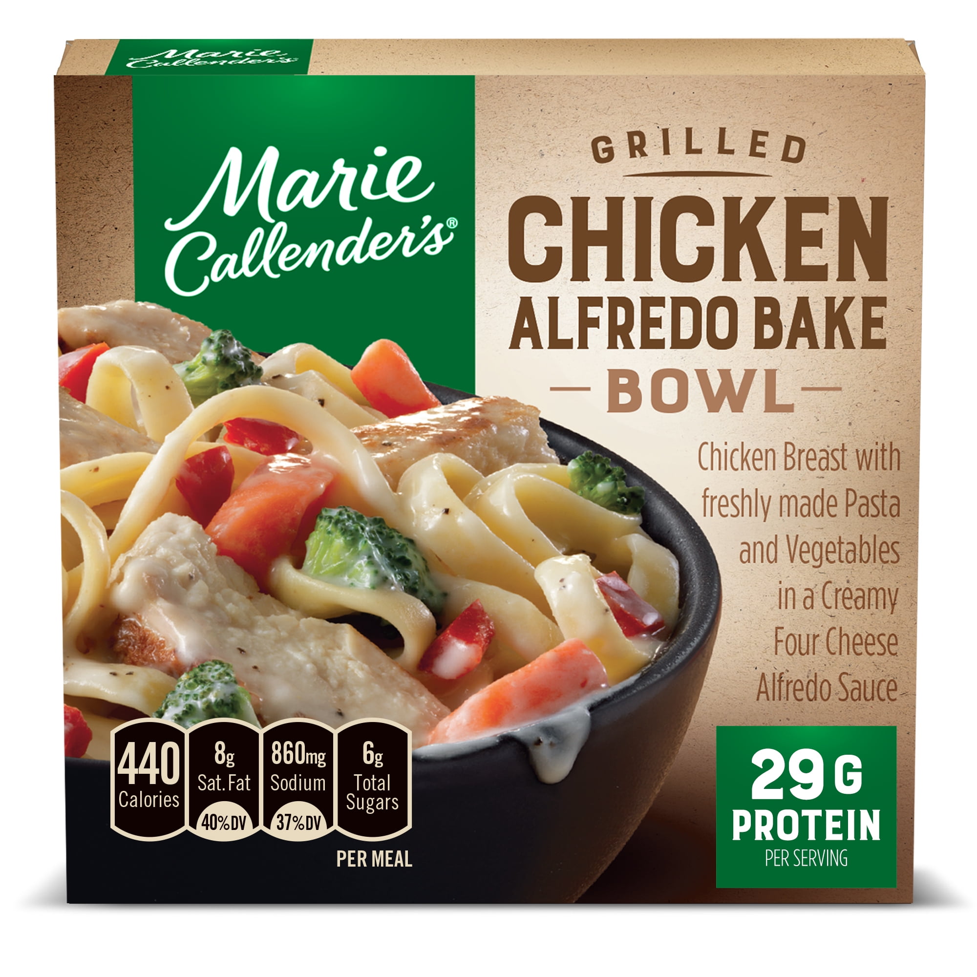 Marie Callender's Grilled Chicken Alfredo Bake Bowl, Frozen Meals, 11.6 oz. - Walmart.com ...