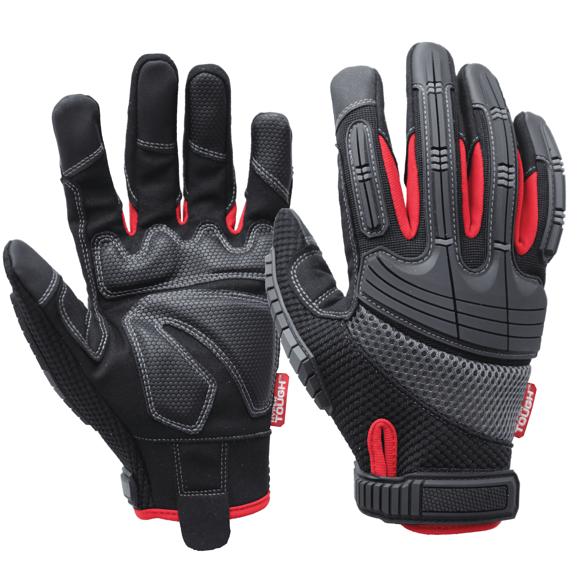 Hyper Tough High Performance Mechanic Gloves Black Synthetic Leather Men s Large 1 Pair