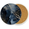 thumbnail image 2 of Coolnut Blue Gold Marble Pattern Coasters for Drinks Set of 4, Absorbent Ceramic Drink Coaster with Cork Base for Wooden Coffee Table, Cool Housewarming Gift for Home Decor Gifts, 2 of 6