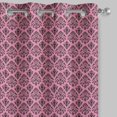 thumbnail image 4 of S4sassy Cotton Duck Flourish Damask Pink Double Panel Eyelet Living Room Door Curtains- 54x84 Inches, 4 of 5