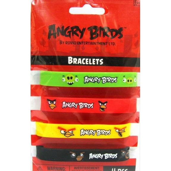 Angry Birds Bracelets, Multicolor, 4 Pack