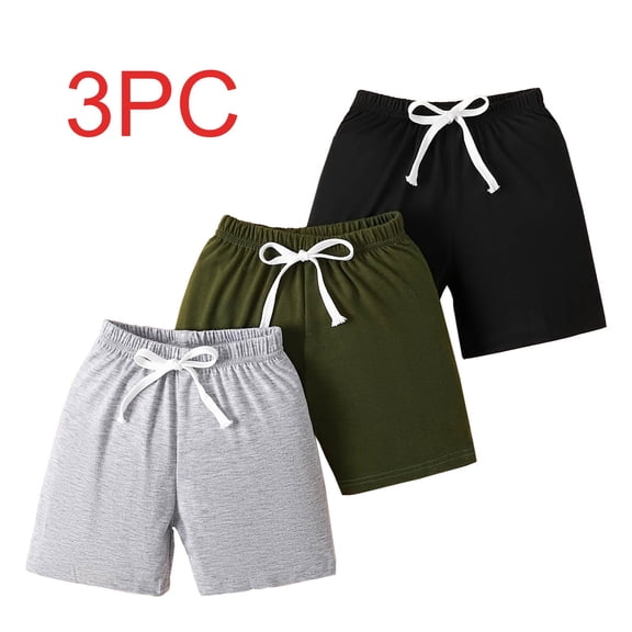Librclo 3 Pack Toddler Shorts for Boys Size 3 Years Elastic Waist Drawstring Lightweight Quick Dry Athletic Shorts Multicolor