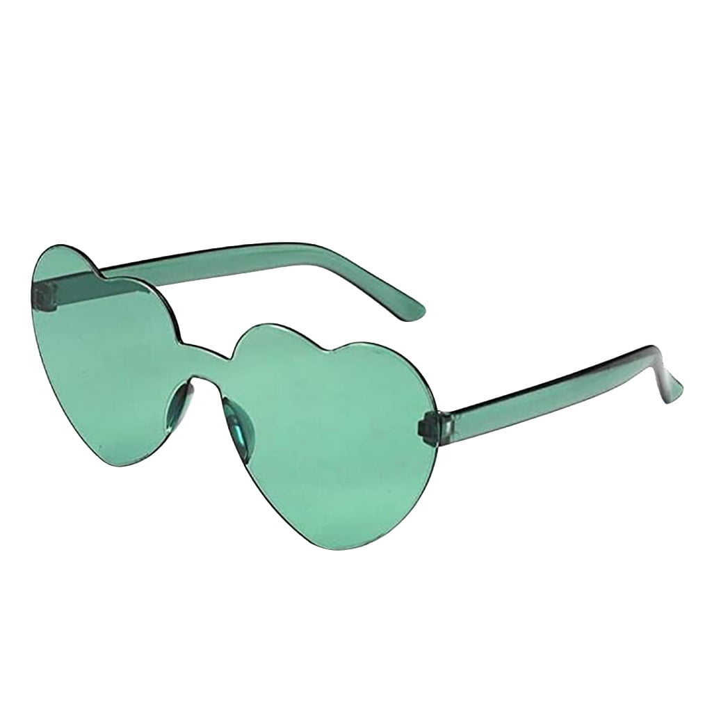 Brilliant Reading Glasses Heart Shaped Sunglasses Women PC Frame Resin Lens Sunglasses UV4PinkPink Sunglass Trendy Green One size