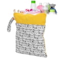 thumbnail image 4 of Bolsa De Pañales De Tela, 2 Bolsillos Con Cremallera Patrón De Dibujos Animados Impermeables Bolsas De Almacenamiento De Pañales Para Viajar Para El Bebé, 4 of 7